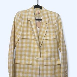 Camila Coelho Dona Blazer in Yellow & White
